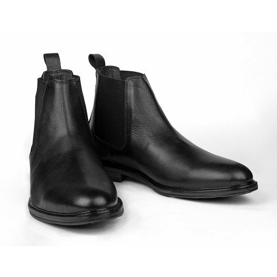 Mens black pull on boots sales