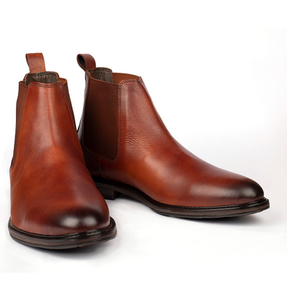Black Leather Chelsea Boots For Men - Handcrafted Classic Round - Toe Boots